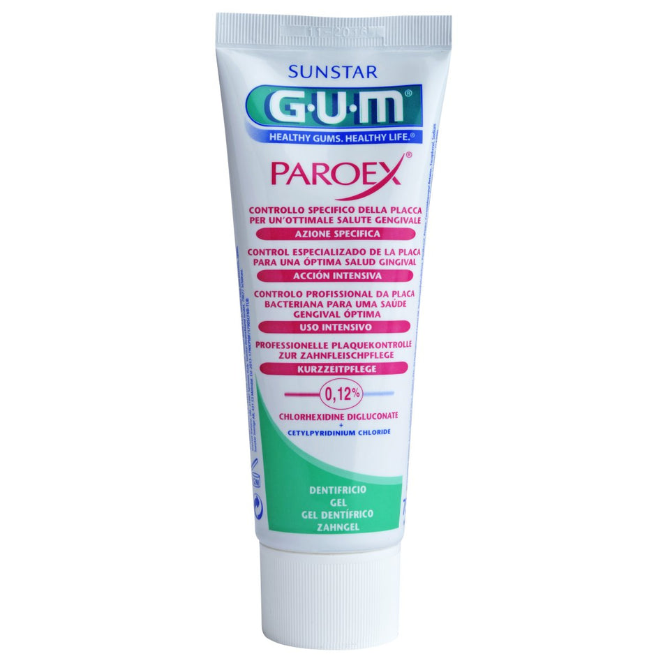 GUM Paroex Chlorhexidine Toothpaste 0.12% CHX, pack of 6 x 75 ml