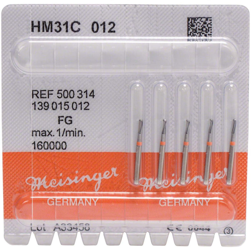 Special drill HM, 31C crown separator, cross cut toothing, FG, figure 139, ISO 012, 4.1 mm, orange, pack of 5 pieces