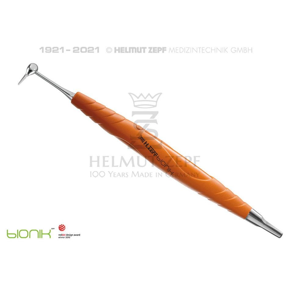 Denture lifter according to Dr. Wietzorke in bionic handle, signal orange