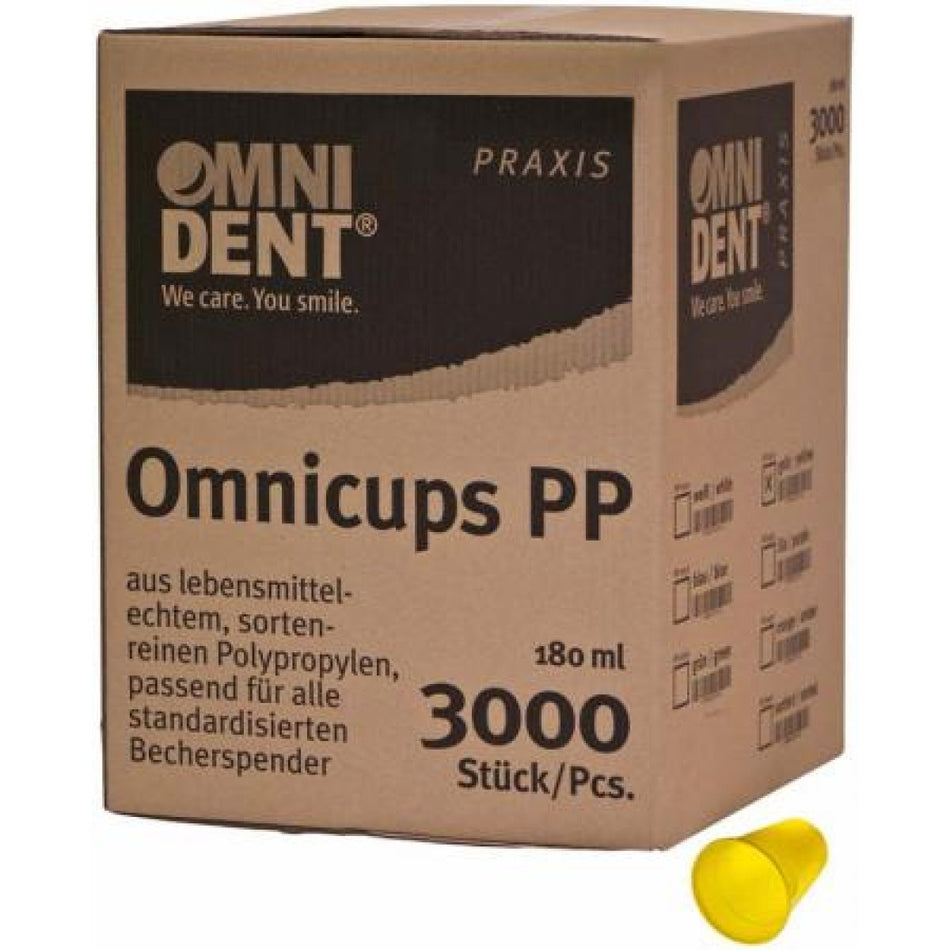 Omnicups PP box 3,000 pcs. yellow