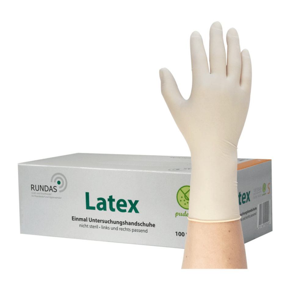 RUNDAS Latex - Latex gloves, powder-free - M, 100 pieces