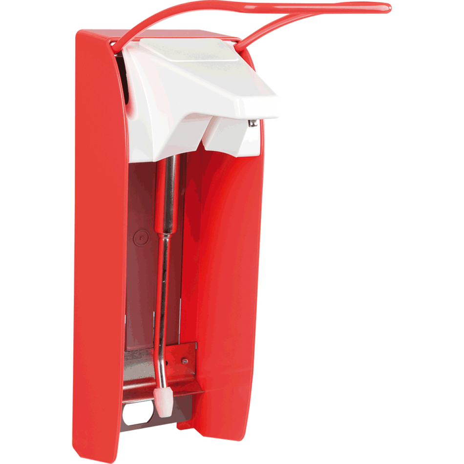 HARTMANN Euro dispenser 1 plus, for 350 and 500 ml bottles, bright red, metal, 82 x 295 x 215 mm, 1 piece