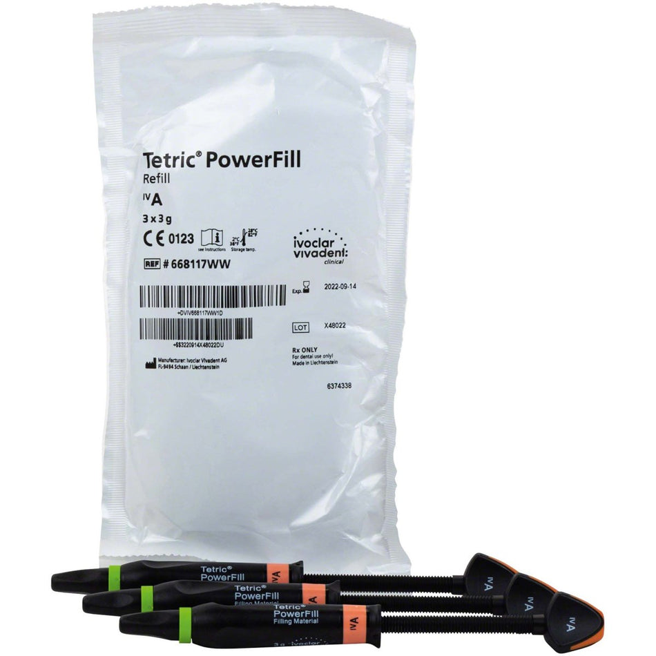 Tetric PowerFill, Cavifil, IVA, 3 syringes of 3 g each