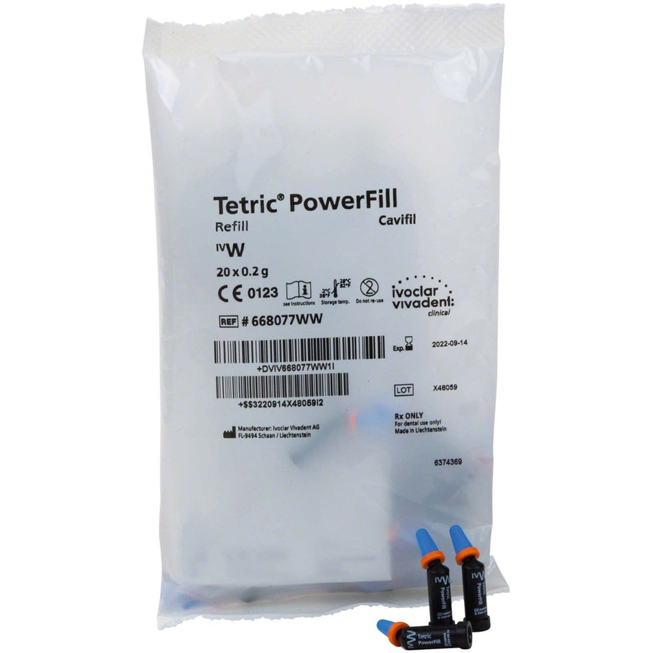 Tetric PowerFill, Cavifil, Composite, color IVW, 20 capsules of 0.2 g each