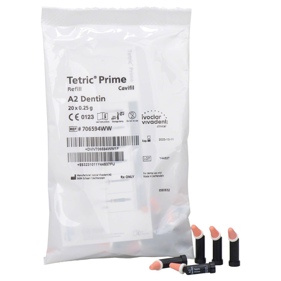 Tetric Prime, Cavifil, A2 Dentin, 20 capsules of 0.25 g each