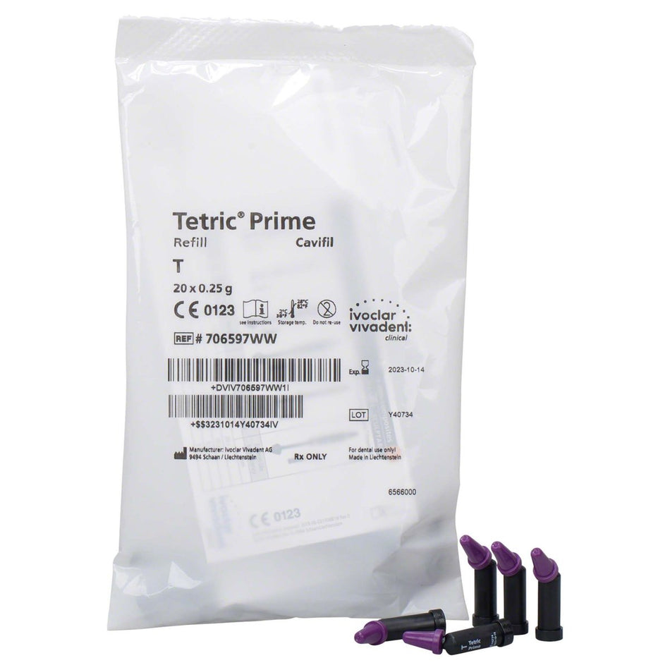 Tetric Prime, Cavifil, T (transparent), 20 capsules of 0.25 g each