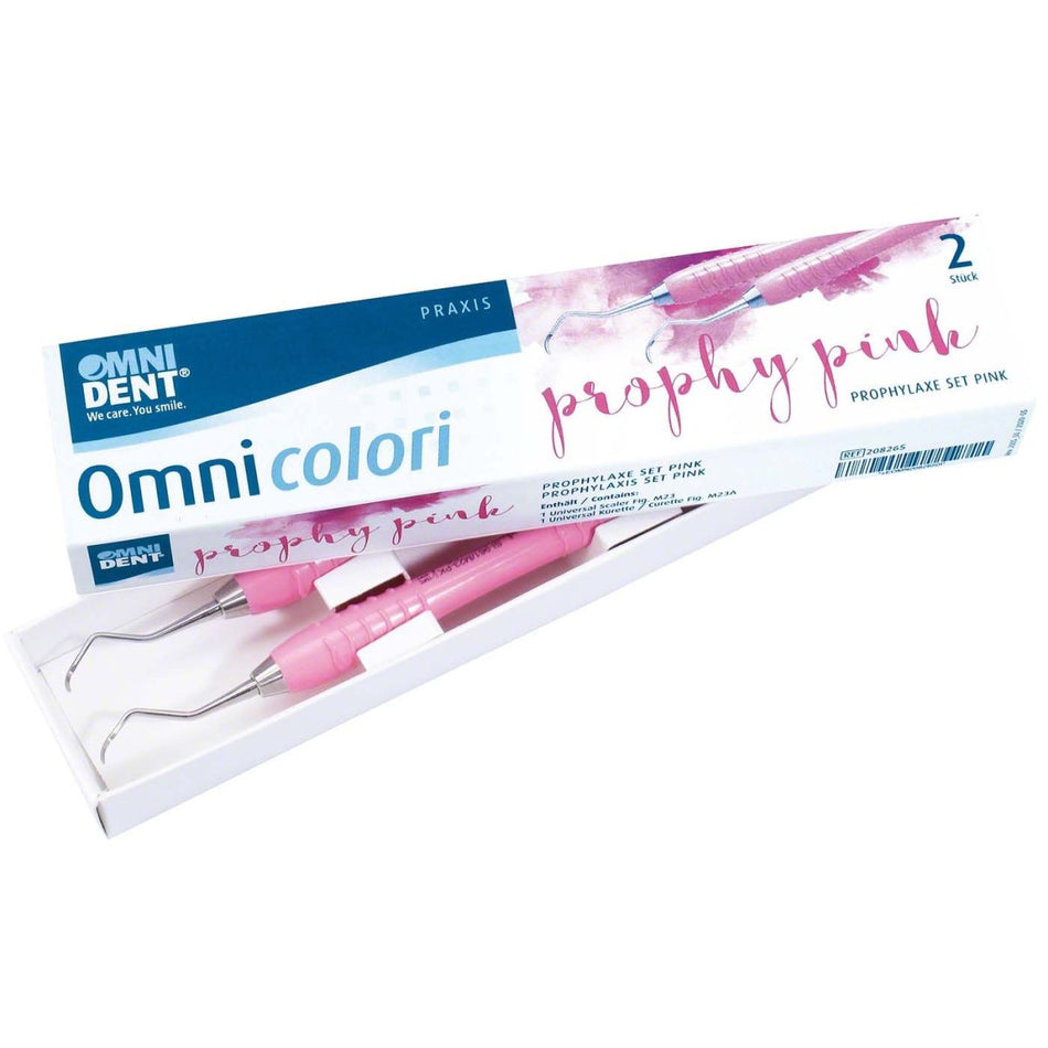 Omni colori curette univ. M23A + scaler univ. M23 pink set