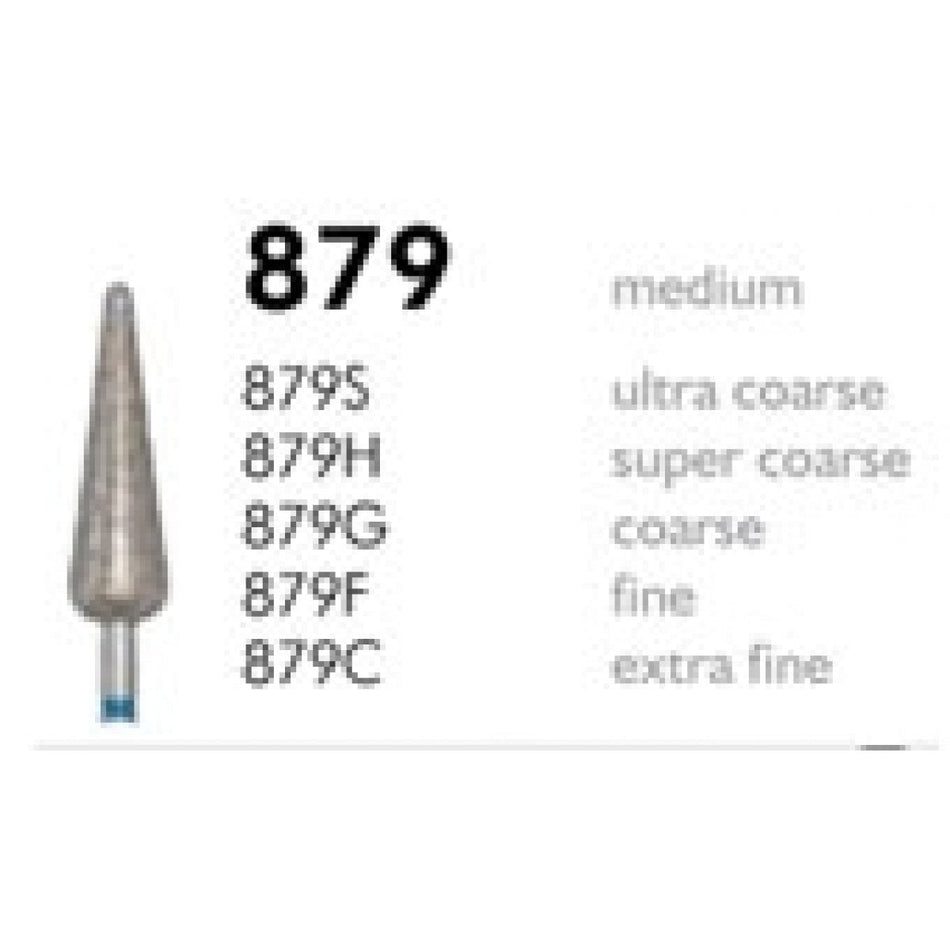 H+M diamond instruments, Fig. 879 | Diamonds 879H 018 X-coarse grain FG, pack of 5