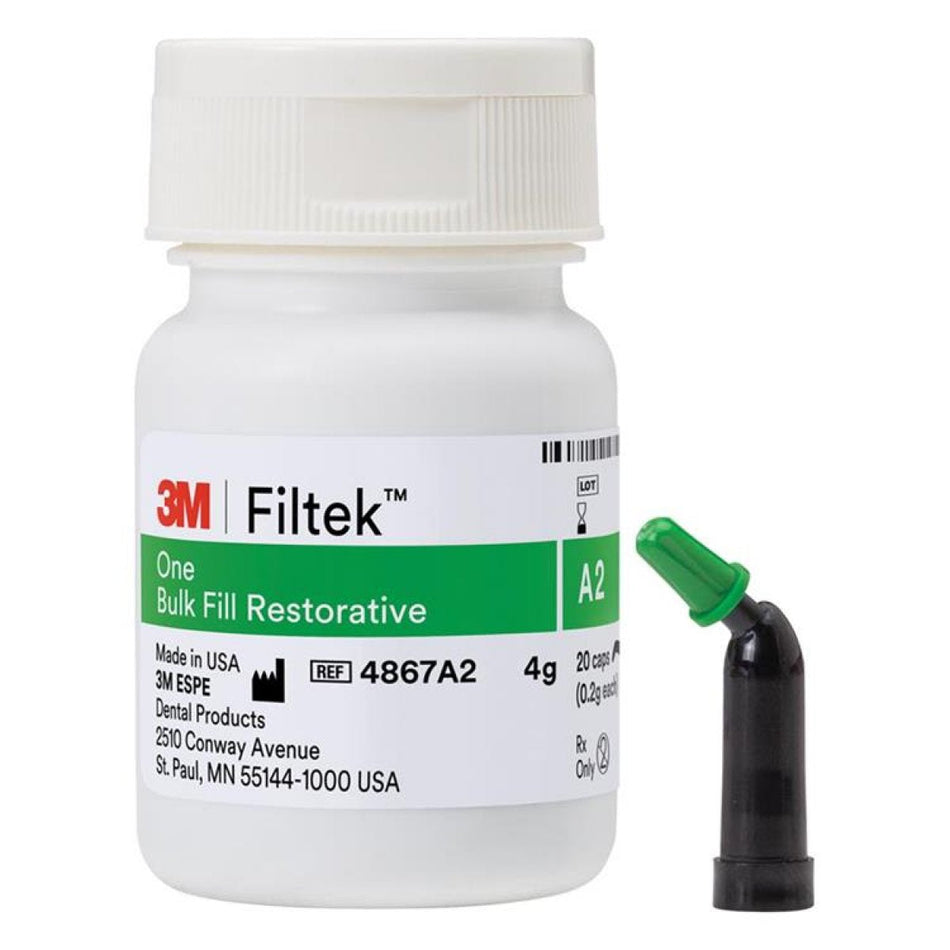 Filtek One Bulk Fill, restorative material, A2, 20 capsules of 0.2 g each