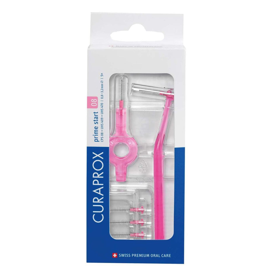 Curaprox prime, CPS 08, xxxx-fine, pink >0.8 mm, bag of 5 pieces