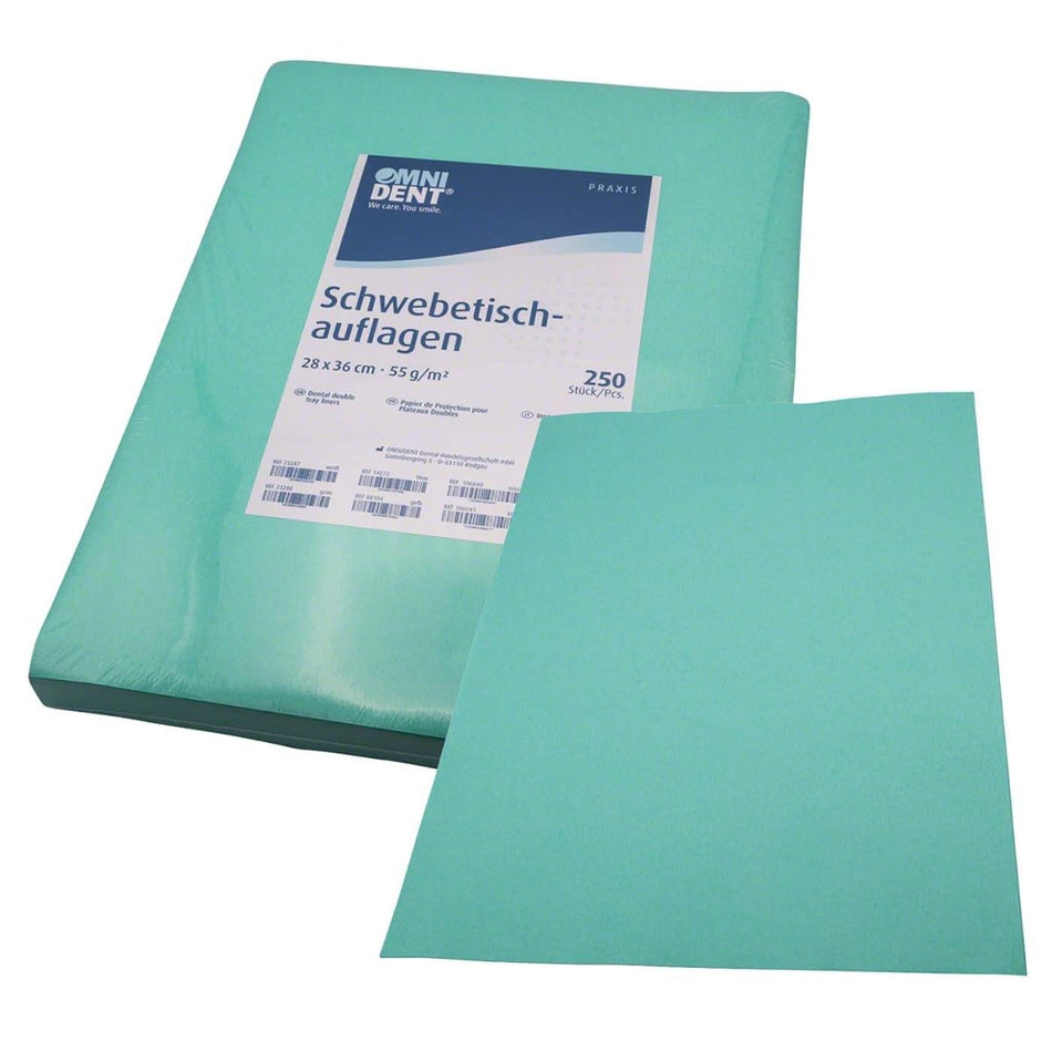 Floating table pads, light green, 28 × 36 cm, pack of 250