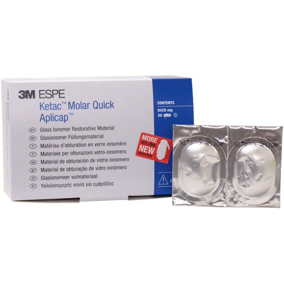 Ketac Molar Quick Aplicap, glass ionomer filling material, A3, pack of 20 pieces