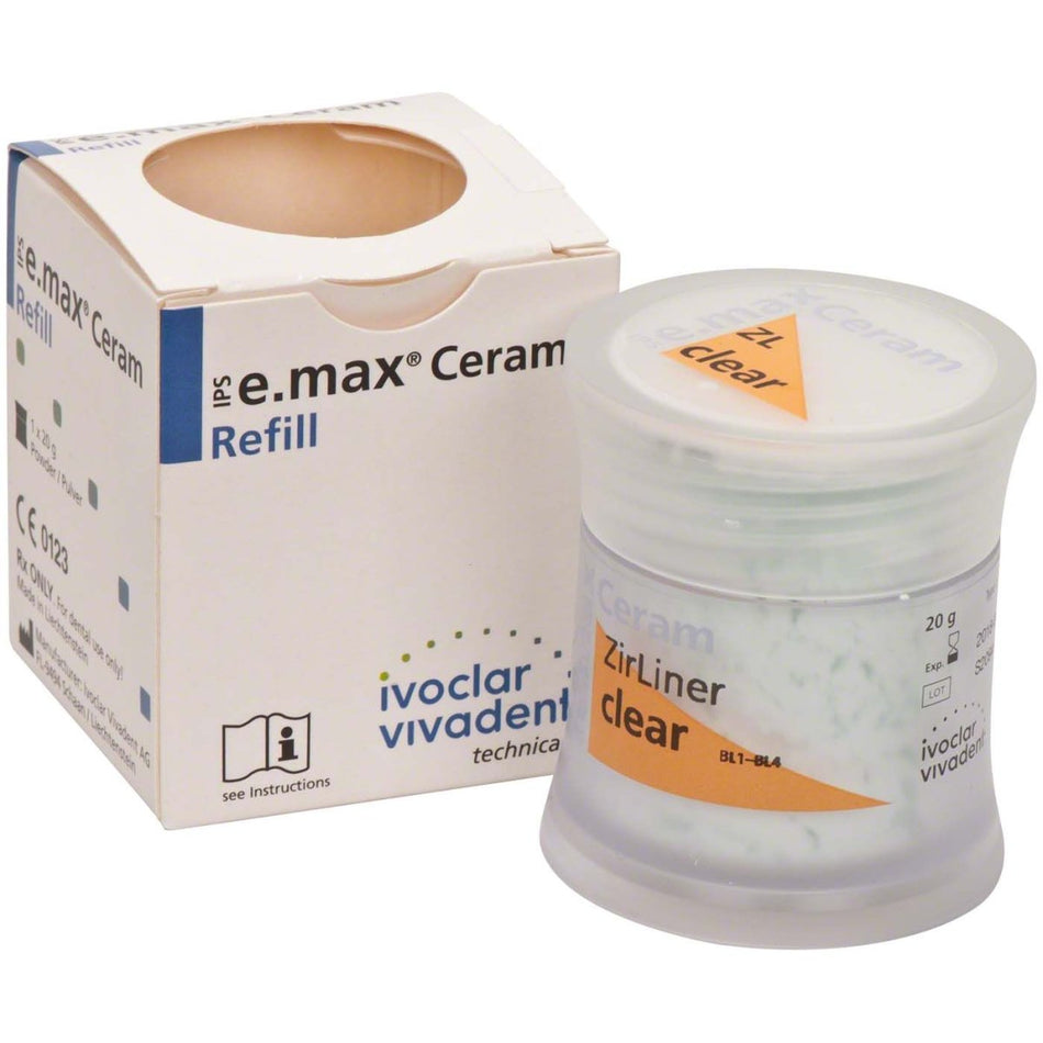 IPS e.max Ceram ZirLiner, nano-fluorapatite glass-ceramic, clear, pack of 20 g