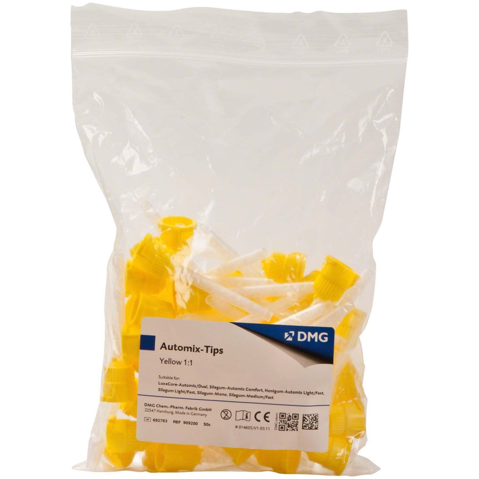 Automix Tips 1:1, mixing tips, yellow, pack of 50