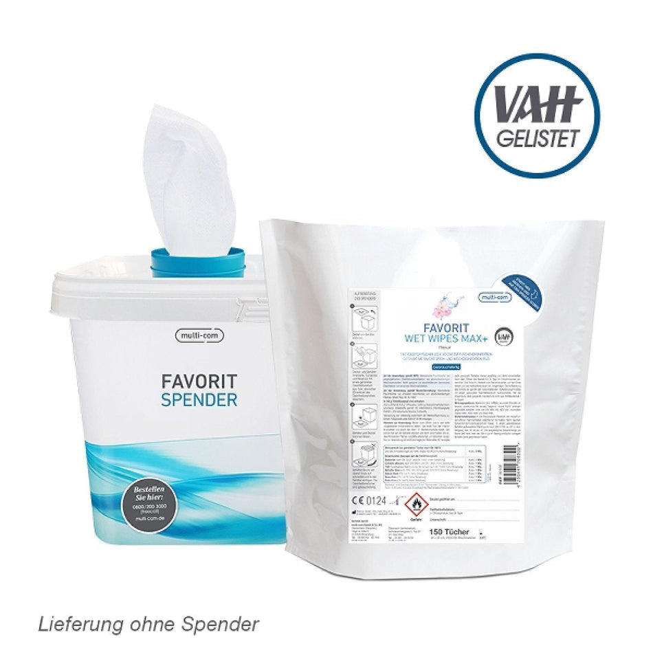 FAVORIT Wet Wipes Max+, fleur, 20 x 30 cm, 150 wipes