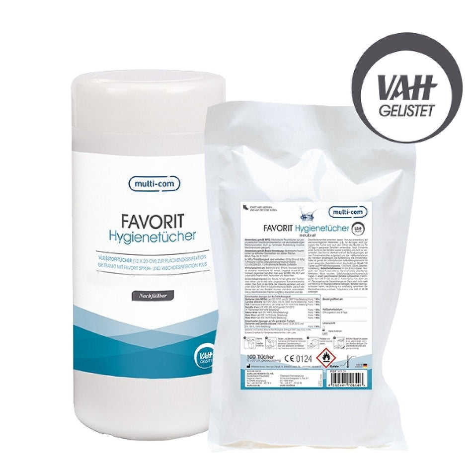 FAVORIT hygiene wipes, neutral, refill, 100 wipes