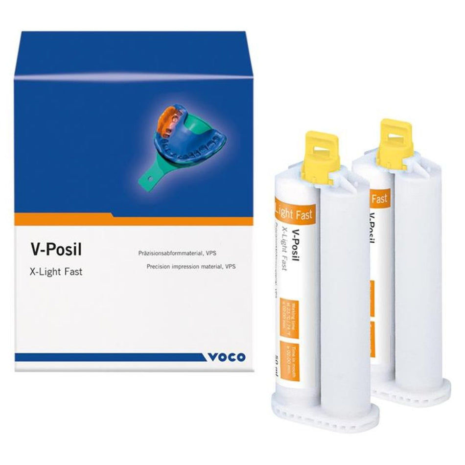 V-Posil, precision impression material, type X-Light fast, vinyl polysiloxane, cartridge 2 x 50 ml