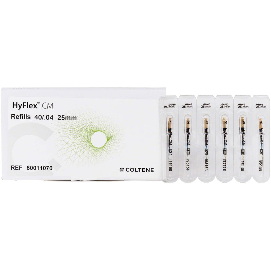 Hyflex CM NiTi files, 04/40, 25mm, pack of 6 pieces