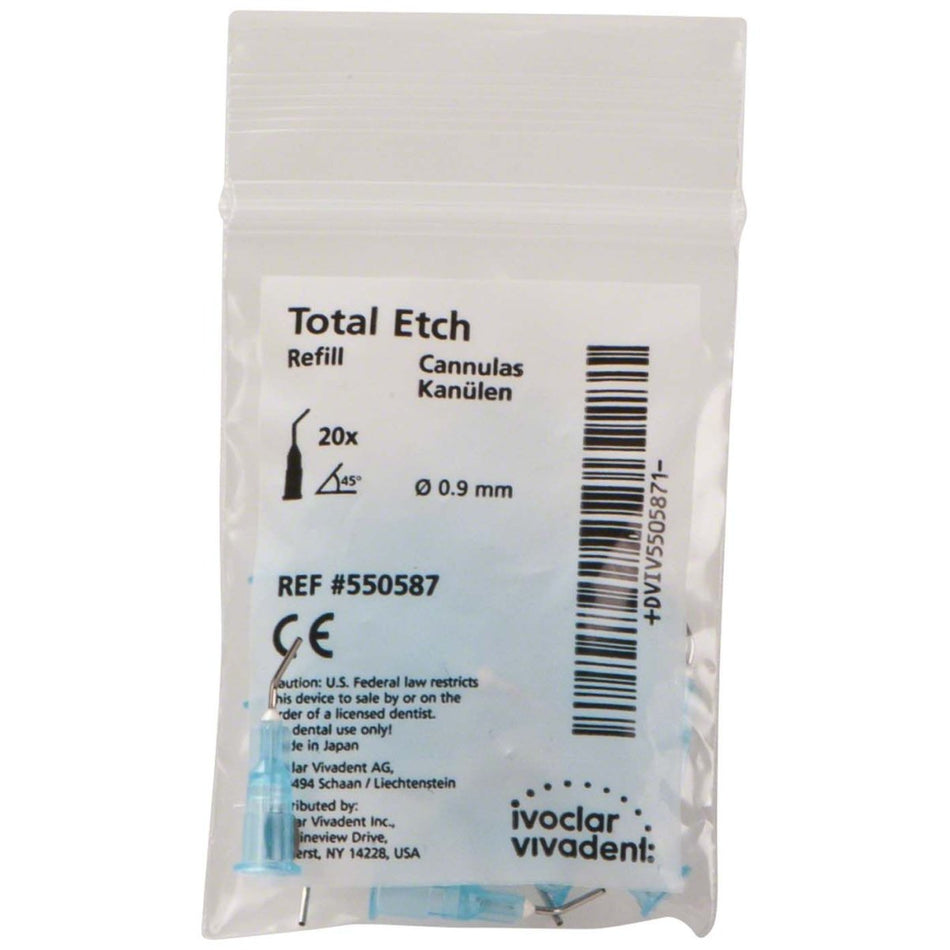 Total Etch application cannulas Vivadent, ? 0.9 mm, pack of 20