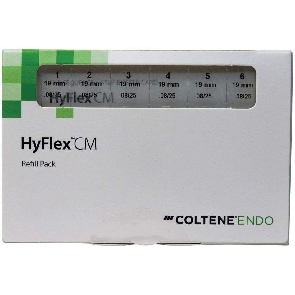 HyFlex CM NiTi files, 25/.08, 19mm, pack of 6 pieces