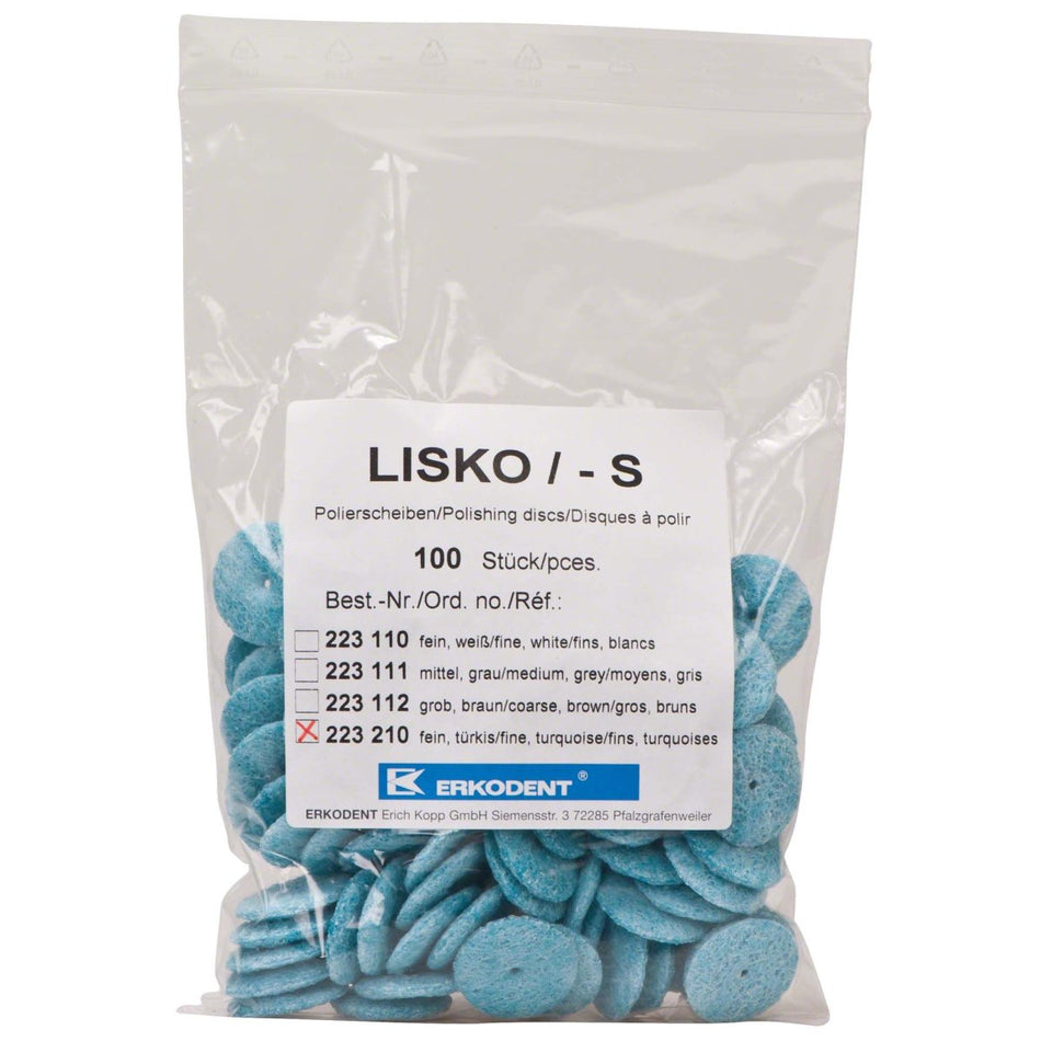 Lisko polishing discs, S, turquoise, pack of 100