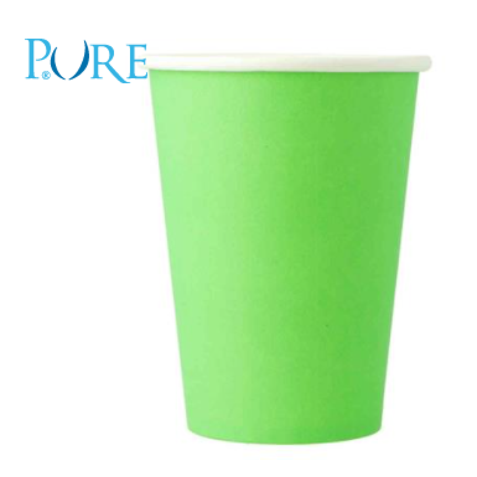 PURE paper drinking cups (PE-coated) 180ml - apple green - 20 x 50 pieces