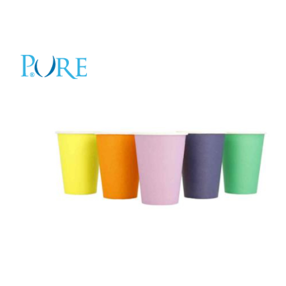 PURE Paper Drinking Cups (PE-coated) 180ml Assortment - 20 x 50 pieces