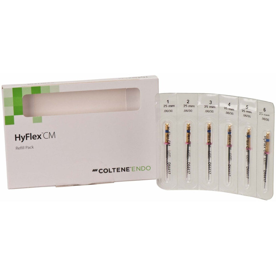 Hyflex CM NiTi files, 06/30, 25mm, pack of 6 pieces