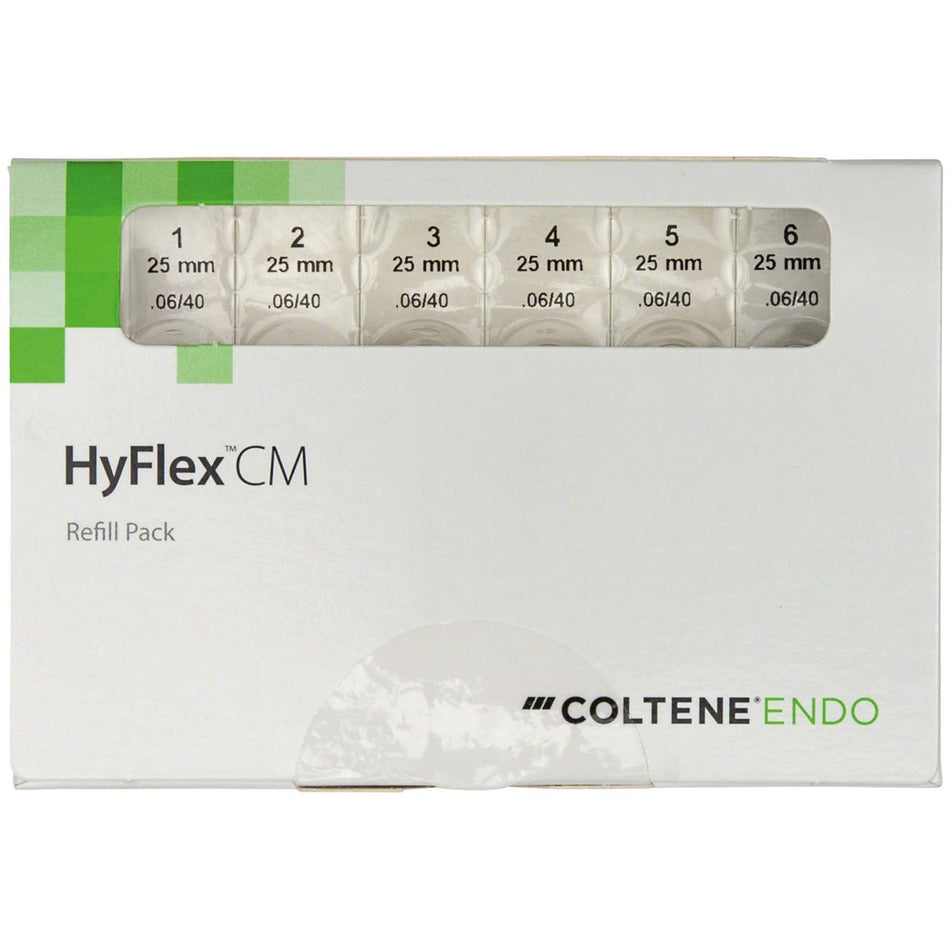 Hyflex CM NiTi files, 06/40, 25mm, pack of 6 pieces