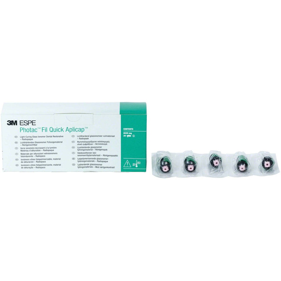 Photac Fil Quick Aplicap, light-curing glass ionomer filling material, A1, pack of 20 capsules