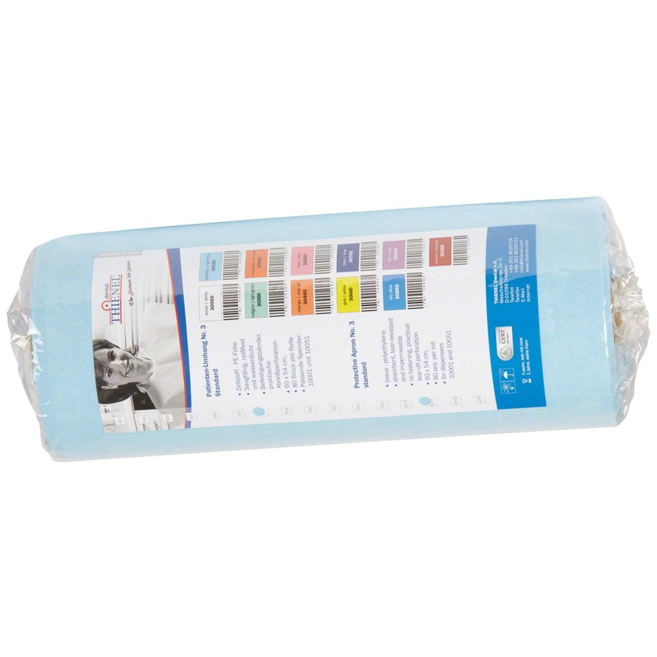 Disposable cape with cellulose 3101, light blue, roll of 80 pieces