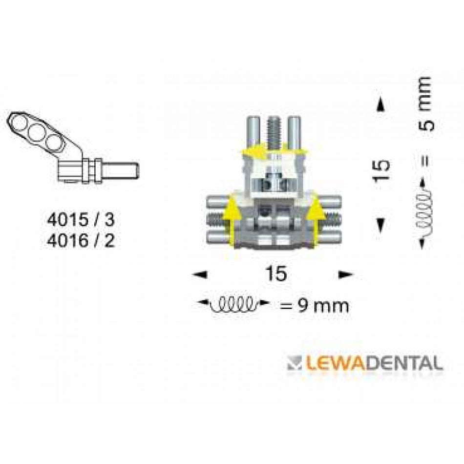 Bertoni screw, angled, 2 sectors