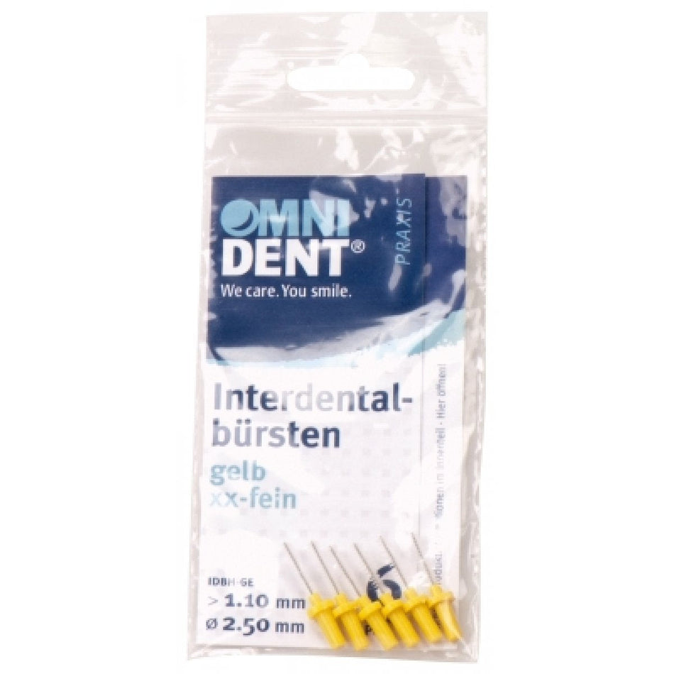 Interdental brush for holder 6 pieces yellow, xx-fine