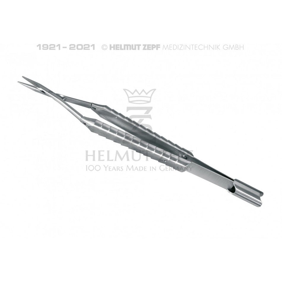 Micro needle holder, translated, ZEPF Line 17.5 cm long, carbide serrated, jaw width 0.6 mm, without lock