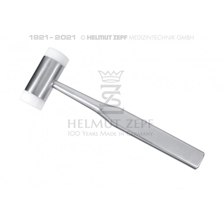 Hammer for bone spreading, replaceable plastic inserts, Dr. Vollmer Ø 25 mm, light metal handle