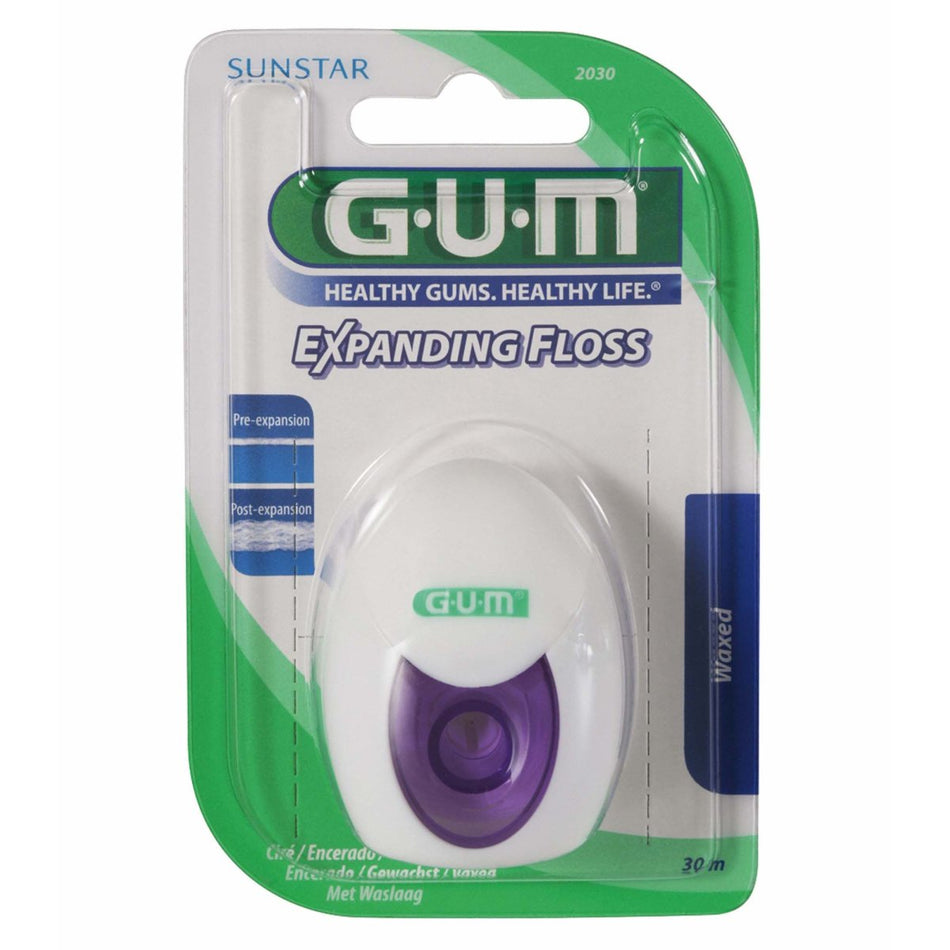 GUM EXPANDING FLOSS, lightly waxed, pack of 30 m