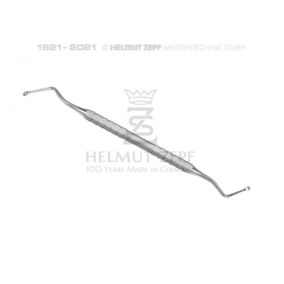 Lucas, curette, Fig.2 double-ended, 3 mm, ZEPF line with jaw serration