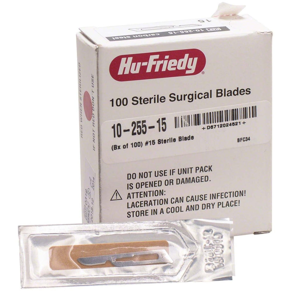 Scalpel blades, sterile, Figure 15, pack of 100