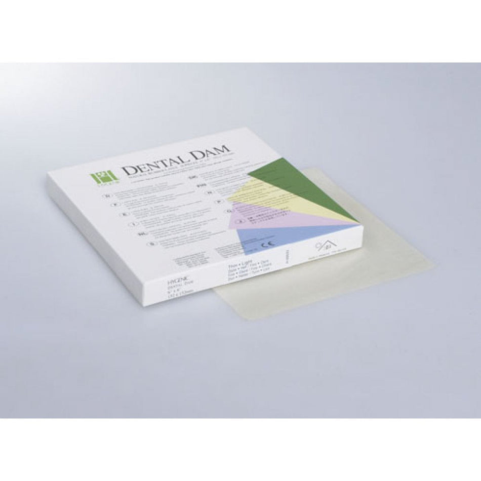 Hygenic Dental Dam | Hygenic rubber dam green strong 15.2 x 15.2 cm, pack of 36 sheets