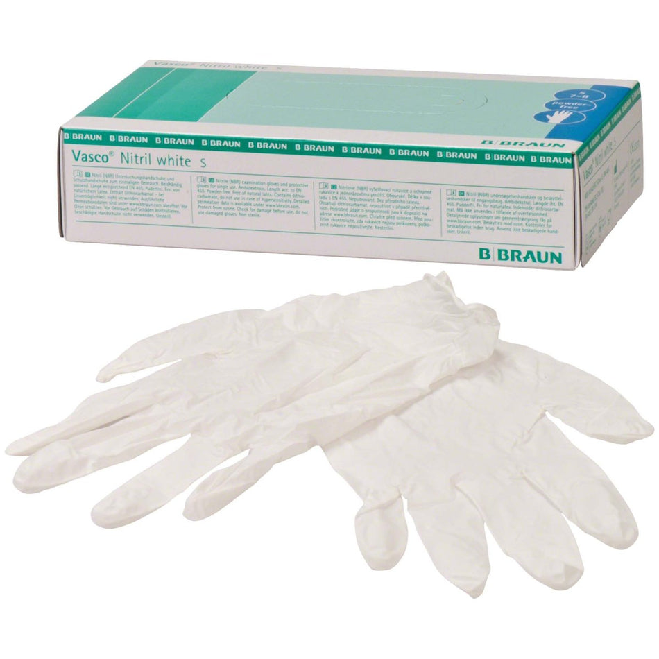 Vasco Nitrile, disposable gloves, white, size S, pack of 100