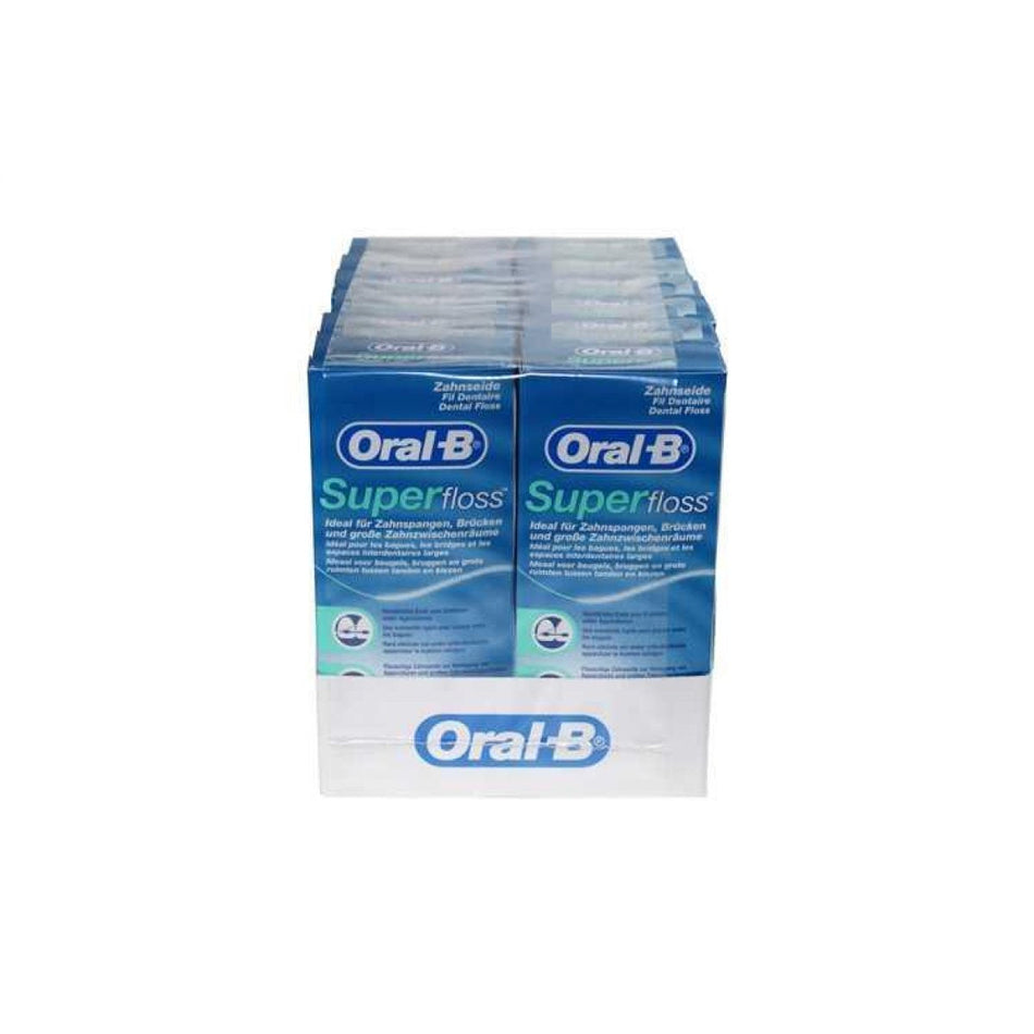 Oral-B Super Floss, Dental Floss, Mint, 12 Packs of 50 Threads