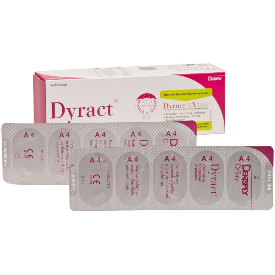 Dyract Compules, one-component compomer, light-curing, A4, 20 capsules of 0.25 g each