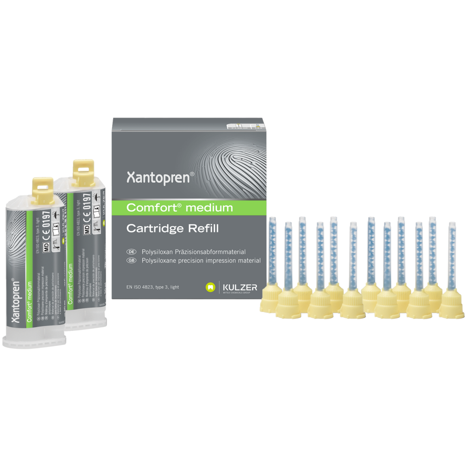 Xantopren, comfort medium, green, 2 cartridges of 50 ml each