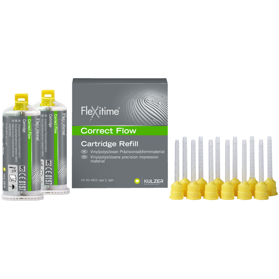 Flexitime Correct Flow, Cartridge Refill, impression material, 2 double cartridges of 50 ml each