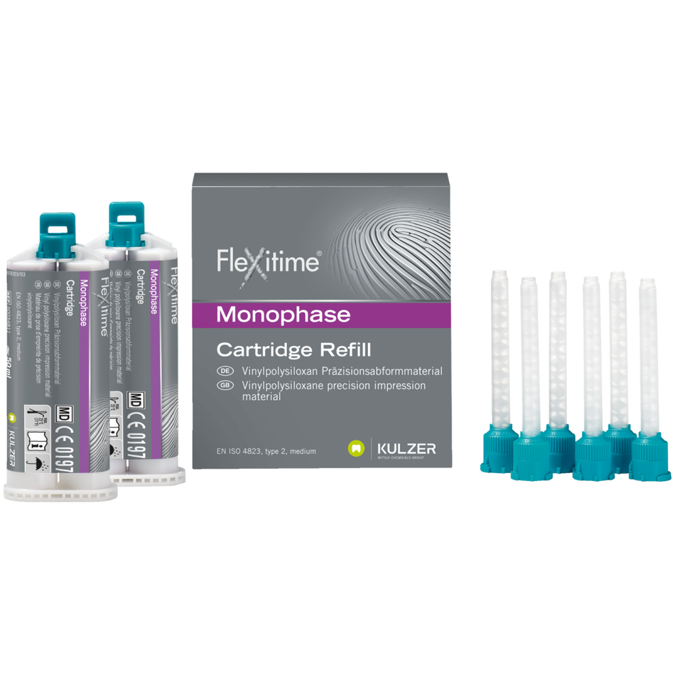 Flexitime Monophase, impression material, set, 2 double cartridges of 50 ml each