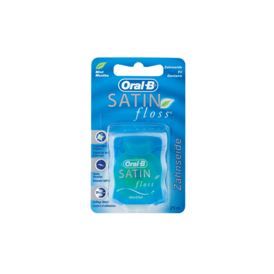 Satinfloss dental floss, dispenser, pack of 25 m