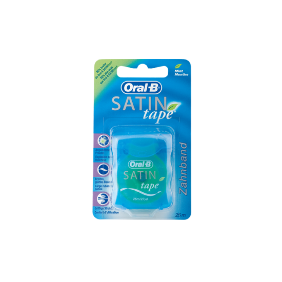 Satintape Dental Floss, Mint, Dispenser of 25 m