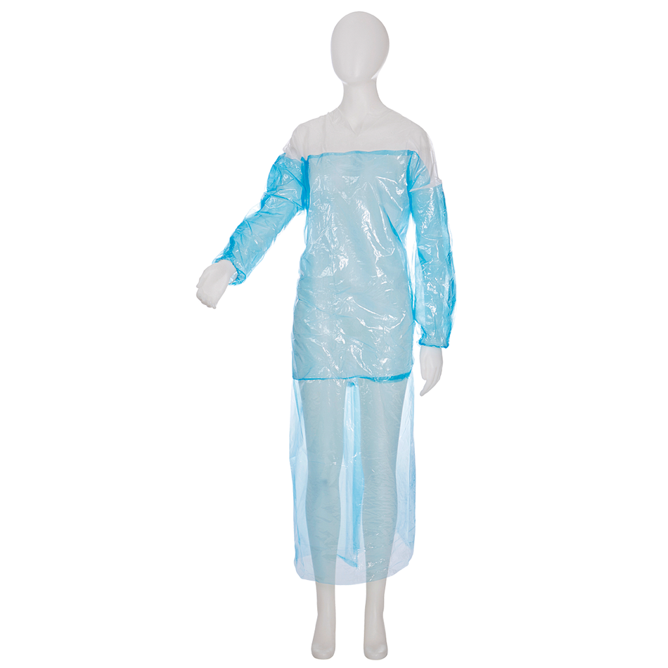 MED-COMFORT PP fleece gown+PE apron+sleeve protectors, 10 pieces