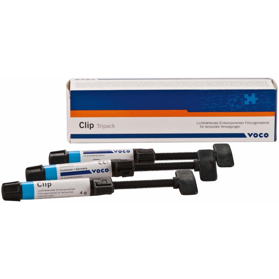 Clip syringes, one-component filling material, 3 syringes of 4 g each