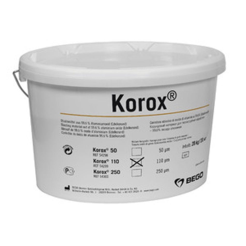 Korox Corundum blasting agent, 110 mµ, pack of 20 kg